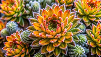 Fototapeta premium Frailejon Espeletia Killipii Macro Flowers & Leaves - AI Photorealistic