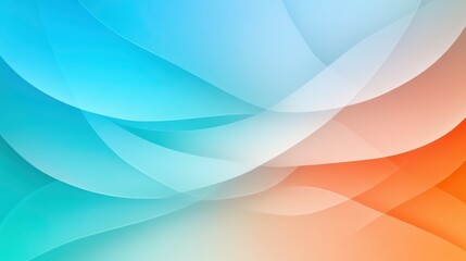 Abstract wavy background in soft blue, orange, and white hues.