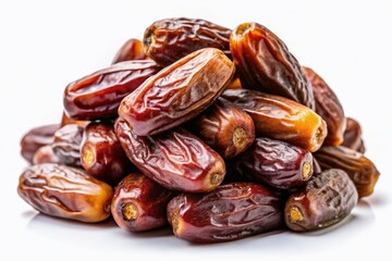 Fresh Dates, Deglet Noor,  Fruit Photography, White Background, Gourmet Food, Healthy Eating