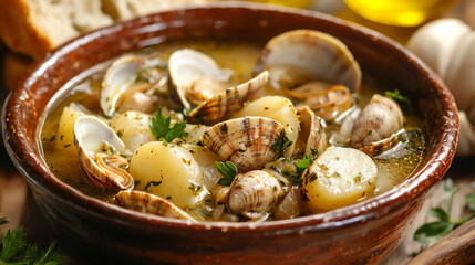  clam chowder with potatoes