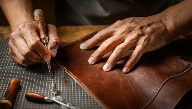 The scent of leather fills the air, evoking a sense of craftsmanship.  