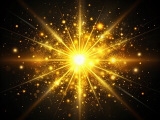 Fototapeta premium Golden Yellow Starburst Panorama - Dust & Sparkle