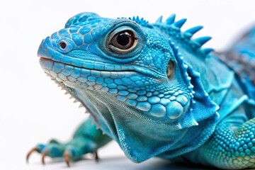 Fototapeta premium Grand Cayman Blue Iguana, High Depth of Field, Realistic AI Photo