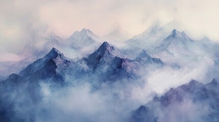Aerial View of Mountains Surrounded by Dense Fog