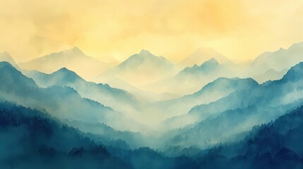 Fototapeta premium Mysterious Evening Mist Over Mountain Valleys