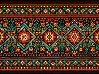 Low Light Geometric Border Design, Traditional, Elegant