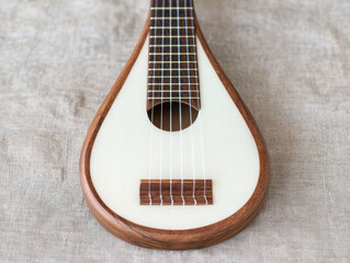 Fototapeta premium Elegant pipa with intricate design on textured fabric background