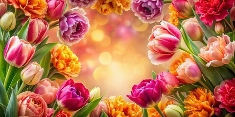 Naklejka premium Low Light Watercolor Flowers, Mother's Day Poster, Women's Day, Birthday, Valentine's Day