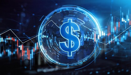 Dollar sign is shown in a blue circle