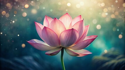 Minimalist Pink Lotus Watercolor Illustration