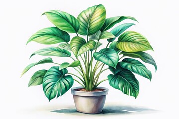 Obraz premium Minimalist Tropical Plant Watercolor Illustration