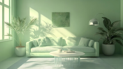 serene seafoam living room