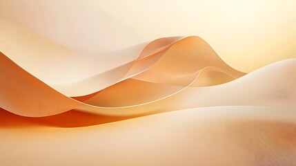 Abstract Orange Waves: A Serene Digital Art Landscape