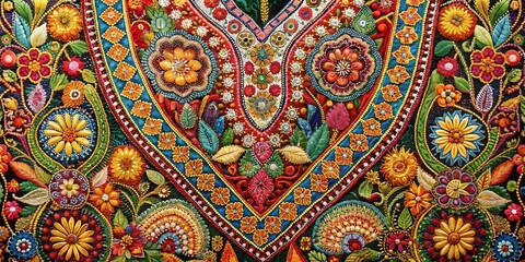 Mughal Art Kashmiri Tanka Neckline Floral Paisley Design Top Performance