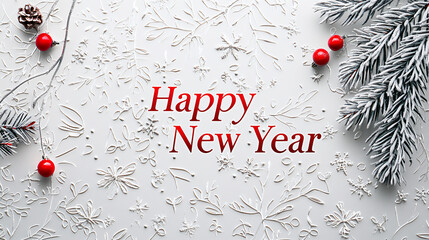 Fototapeta premium embossed happy new year