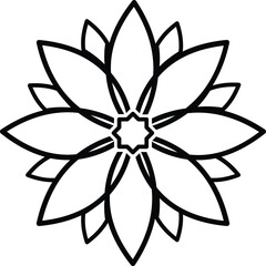 mandala a black circular vector illustration with concentric rings containing geometric patterns