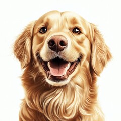 Golden retriever portrait with joyful expression