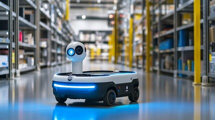 Obraz premium Autonomous Robot in Warehouse