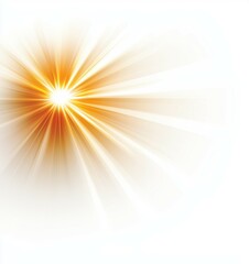 Obraz premium Bright yellow sun is shining on a white background