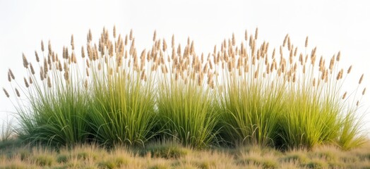 Mixed prairie grasses. Tall bluestem, switchgrass. Ideal for natural landscaping, erosion control. Robust eco-friendly plants. Durable, textured. Perfect for sustainable gardens wildflower meadows.