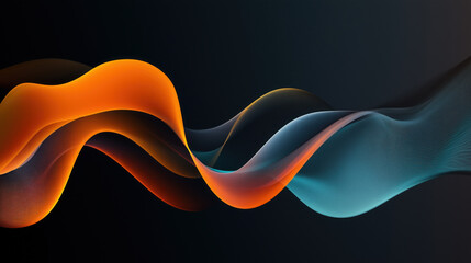 Abstract 3D Flowing Liquid-Like Wave Textures in Orange, Green, and Copper Gradient background wallpaper