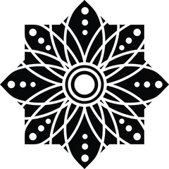 mandala a black circular vector illustration with concentric rings containing geometric patterns