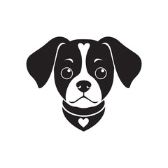 Valentines day Love cute dog vector silhouette illustration