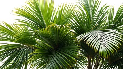 Fototapeta premium Coconut Palm Leaves - White Background - High Resolution AI Photo