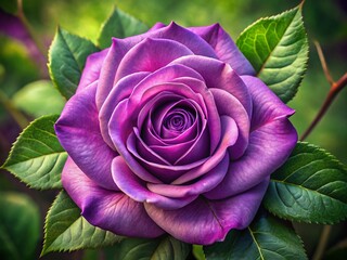 Purple Rose Macro Floral Watercolor Illustration