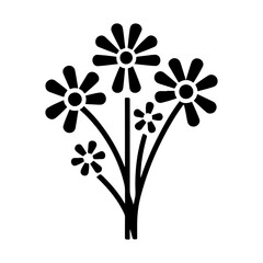 Elegant Monochrome Daisy Flower Icon Vector Inspired By The Timeless Beauty Of Nature's Petals, Perfect For Adding Floral Sophistication To Any Design.