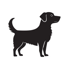 Valentines day Love cute dog vector silhouette illustration