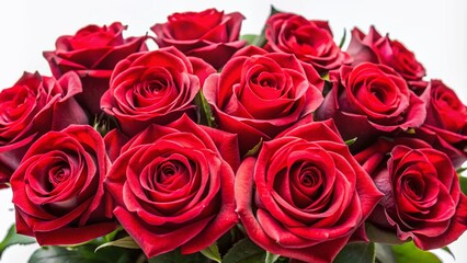 Obraz premium Red Rose Bouquet Macro Photography AI Art