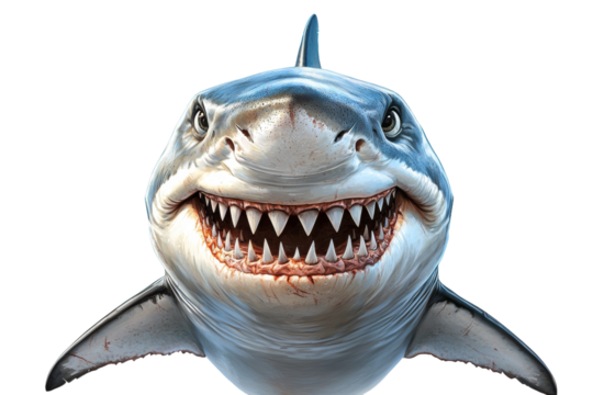 A shark with its mouth wide open and teeth showing