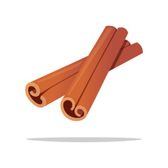 Cinnamon sticks vector isolated on white background.