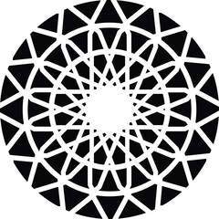 mandala a black circular vector illustration with concentric rings containing geometric patterns