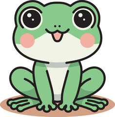Cute frog cartoon design art 