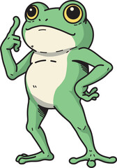 Cute frog cartoon design art 