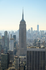 Fototapeta premium New York City Lower Manhattan Skyline with Empire State and World Trade
