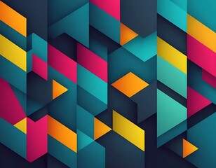 Abstract Geometric Pattern Colorful Triangles Design