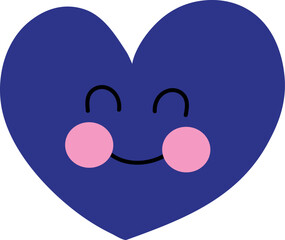 Adorable Smiling Purple Heart Character Design