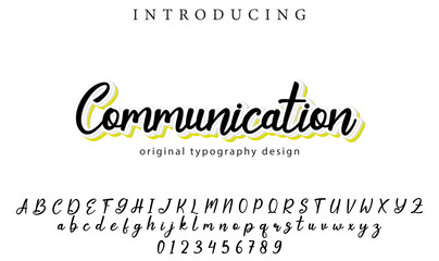 Communication Font Stylish brush painted an uppercase vector letters, alphabet, typeface