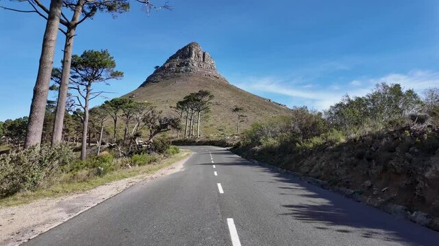 Cape Town Skyline At Cape Town Western Cape South Africa. Urban Life Landscape Of Freeway Road Connecting City Streets. Deserted Skyline Season Wanderlust. Deserted Watercolor Shore.