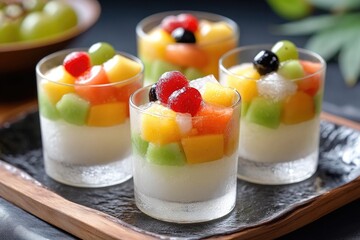Korea traditional iced dessert fruit 