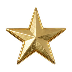 Christmas gold star on white background. 