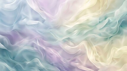 Obraz premium A soothing gradient of mint green, pale yellow, soft peach, and light turquoise blends seamlessly, evoking a calm, refreshing atmosphere perfect for stress-free designs.