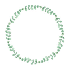 Watercolor flowers wreath, floral frame background vector for design.