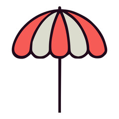 Obraz premium beach umbrella sun protection flat color vector illustration template design
