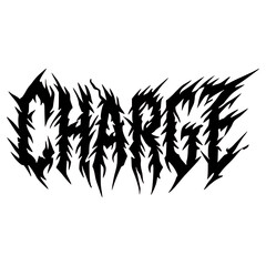 black metal charge fashion sticker t shirt music vector illustration template design