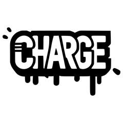 urban graffiti tag charge street art drawing vector illustration template design