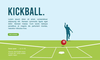 Great attractive editable and memorable kickball poster for competition and tournament event	